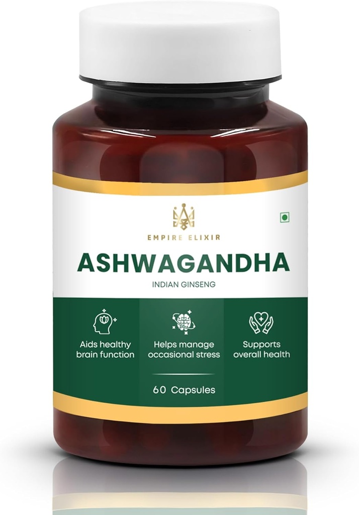 Ashwagandha Capsules 450mg Silencio 60 Conde ← Herbal Suplemento para Hombres y Mujeres