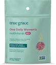 True Grace One Daily Women’s Multivitamin 40+ Fermented Minerals, Organic Adaptogens & Mushrooms Energy, Immune, Bone Support - Non-GMO - Iron, Gluten & Soy Free - 90 tabletas Vegan
