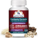 CANCER SCIENCES Suplemento de Cachexia, USDA Certified Organic Mushrooms Extract Capsules, Extra Strength 1,500 mg, High Potency 40% Beta-Glucans, Immune & Metabolic Support, Weight & Muscle Mass Support