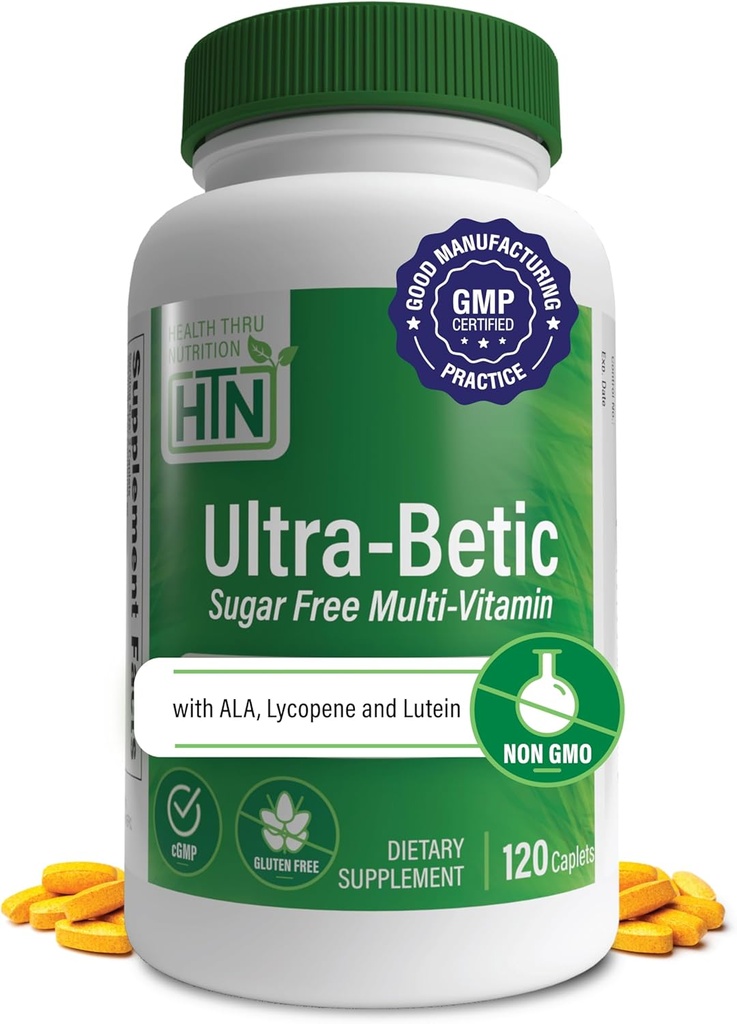 Salud Thru Nutrition Multivitamínico Ultra-Betic 120 Conde Silencioso Apoyo Nerve, Visión, Energía Silencioso con ALA, Lycopene ANTE No-GMO, Clean Label ← Tested for Quality