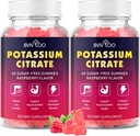 Gummies de citrato de potasio para adultos, gomas de potasio sin azúcar 1000mg Soporte Leg Cramps & Electrolyte Balance High Potency Potassium Suplemento Gummies 120 Con