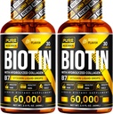 PURE RESEARCH Biotina & Collagen 60,000mcg Crecimiento del cabello gotas líquidas, soporta: uñas fuertes, piel de alambramiento, crecimiento saludable del cabello, más absorción que cápsulas " píldoras (4Fl Oz)