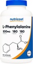 Nutricost L-Phenylalanine 500mg; 180 Capsules
