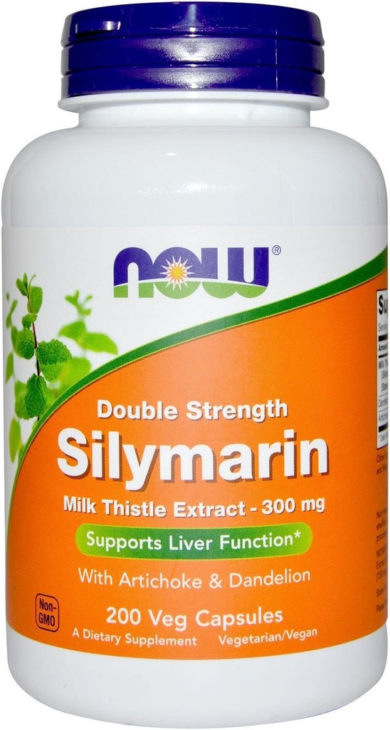 Ahora Comida Ahora Comida, (2 Pack) Silymarin, Milk Thistle Extracto con Artichoke & Dandelion, Doble Fuerza, 300 mg, 200 Veg Caps
