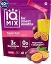 IQMIX Hidration Electrolyte Powder – 4-en-1 Fórmula para la hidratación, la claridad mental, el humor y la recuperación – Sugar-Free Drink Mix, Keto, Magnesium L-Threonate, Lion’s Mane – 40 Conde Passion Fruit