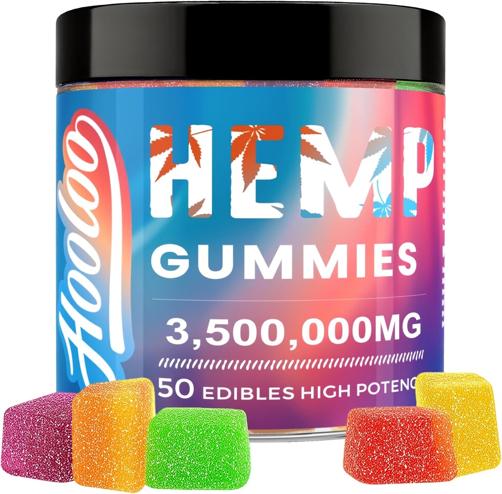 Ganchos de cáñamo para adultos 6 sabores frutales para tiempo de cama profundo, relajarse, vitaminas infundadas y Omega 3, hecho en EE.UU.