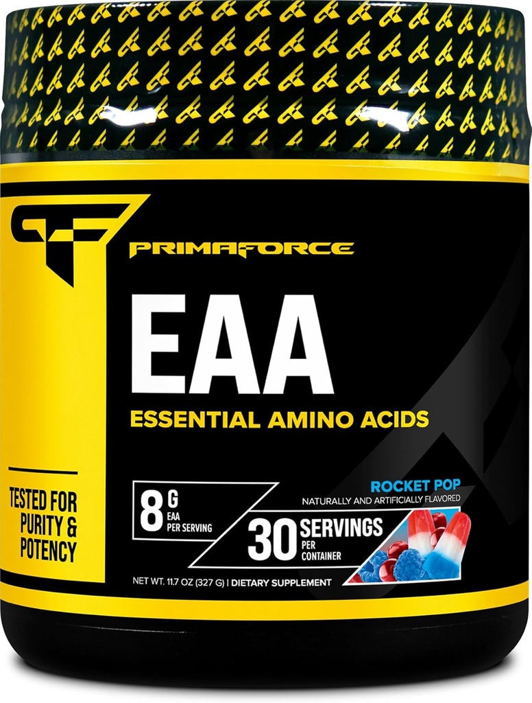 Primaforce EAA Powder (30 Servings, Rocket Pop Flavor) - Aminoácidos esenciales para el entrenamiento y recuperación previos / intras - No GMO y Gluten Free