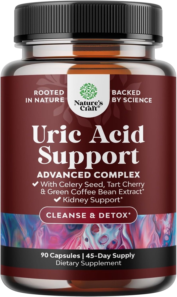 Extracto verde del grano de café para Uric Acid Cleanse " Detox - frijoles de café verde con Turmérica, cereza de tarta " semillas celeosas para adultos - Flush de ácido úrico diario para juntas Soporte " Limpiador del riñón - 90 Ct