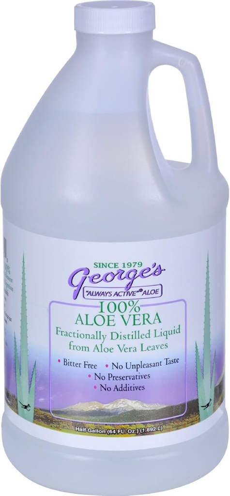 Georges Aloe Vera - Líquido destilado fraccionalmente - Bitter Gratis - No Preservadores - 64 fl oz (Pack of 4)