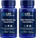 Extensión de la vida Ceramidas de Restauración de Skin, 50 Caps de Veg Líquido (Pack of 2) - Non-GMO, Suplemento de Fitoceramida Vegetariana