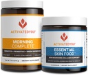 ACTIVATED Prebióticos completos de la mañana, Probióticos, Superalimentos Verdes (Citrus Medley) + Colágeno alimenticio de la piel esencial, Elastin Support, 30 Servimientos