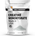 ¡Es sólo! - Polvo de Monohidrato de Creatina, Polvo de Creatina Pura, Hecho en EE.UU., Laboratorio de 3er Partido Tested, 5g Por Serving, Scoop Incluido, No Fillers, No Añadido Flavor (Desarrollado, 200g / 40 Servings)