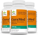 Terry Naturalmente CuraMed 375mg - Antioxidante Suplemento de Apoyo a la Salud Cerebro & Inmuno - Suplemento dietético con Curcumin & Turmeric Aceite Esencial - Herbal Liver Support - 120 Softgels (Pack of 3)