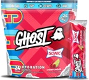 GHOST Hydration Packets, Sonic Cherry Limeade, 24 Sticks, Electrolyte Powder - Drink Mix Suplemento con Magnesio, Potasio, Calcio, Vitamina C - Vegan Friendly, Libre de Soy, Azúcar & Gluten