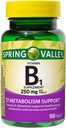 ikj Vitamina B1 Tablas Suplemento dietético, 250 Mg, 100 Cuenta