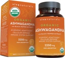 Organic Ashwagandha Suplemento con Black Pepper - Incluye 2250 mg Ashwagandha Root Powder " Organic Black Pepper for Superior Absorption (90 Tablets), Antioxidante " Immune Support