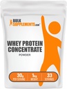 BulkSupplements.com Whey Protein Concentrate Powder - Whey Protein Powder Supplement, Unsweetened, Unflavored & Gluten Free, 30g por Serving, 1kg (2.2 libras) (Pack of 1)