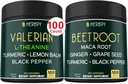 Bundle 5in1 Valerian Root Suplemento & 6in1 Beet Root Capsules - Apoyo Noche Descanso, Salud del Corazón, Digestivo e Inmune