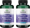 Complejo de magnesio triple de Swanson - Suplemento mineral - Soporte Natural - Destacando Citrate, Oxide & Aspartate - (100 cápsulas, 400 mg cada uno, 2 Pack)
