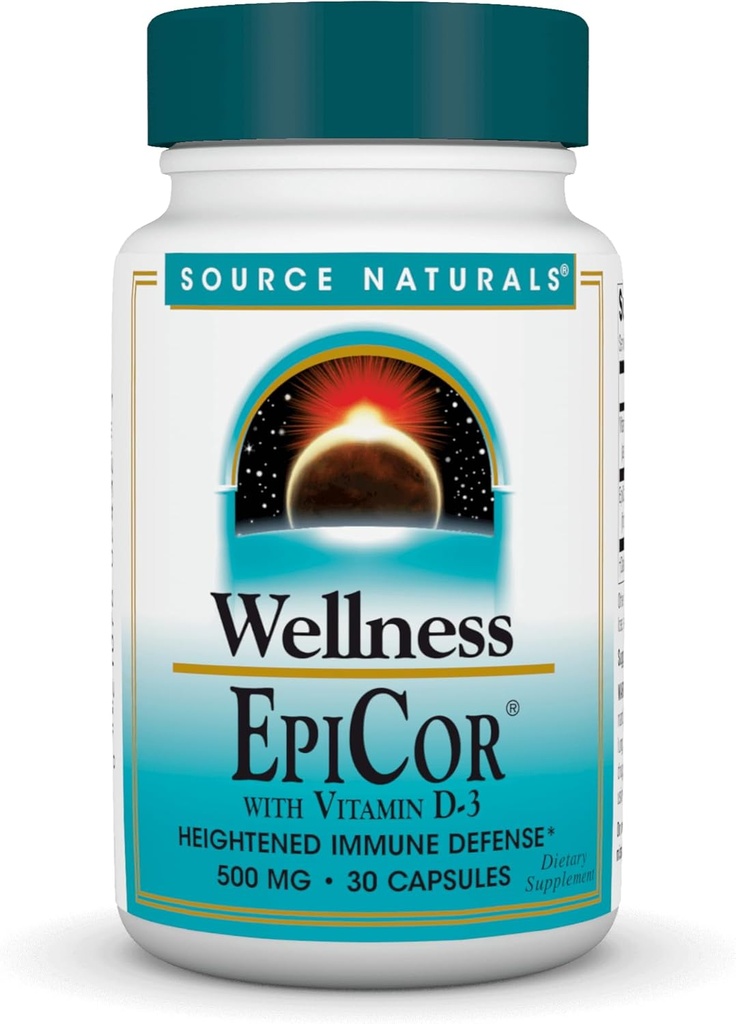 Fuente Natural Wellness EpiCor con vitamina D-3 para la Defensa de Inmuno Aligerado* - 30 cápsulas