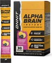 ONNIT Alpha Brain Instant Cognitive Support Drink Mix, BlackBerry Lemonade Flavor, Suplemento Nootropic para Focus, Memory y Clarity, 0.13 oz Packets, 30 Cuenta