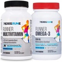 Runner Multivitamin & Omega 3 Bundle (1 mes de suministro) ← Antioxidantes para la salud & recuperación Silencio Complejo Vitamina B para la resistencia, la energía, VO2 Max  durable Joints & Heart: 1,000mg Fish Oil