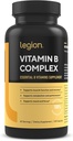 LEGION Vitamina B-Complex (120 cápsulas) - Complejo de Vitamina B con Choline e Inositol Apoya Función Mood & Liver - Vegan B Complejo Vitaminas Apoyo Energía Metabolismo & Función muscular