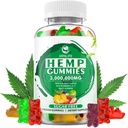Gafas de cáñamo con alto potencia extracto de aceite de cáñamo puro, 3000000mg suplementos de cáñamo de fuerza extra, 100% cáñamo natural para la paz y la relajación, no GMO, azúcar libre, 60 cuenta