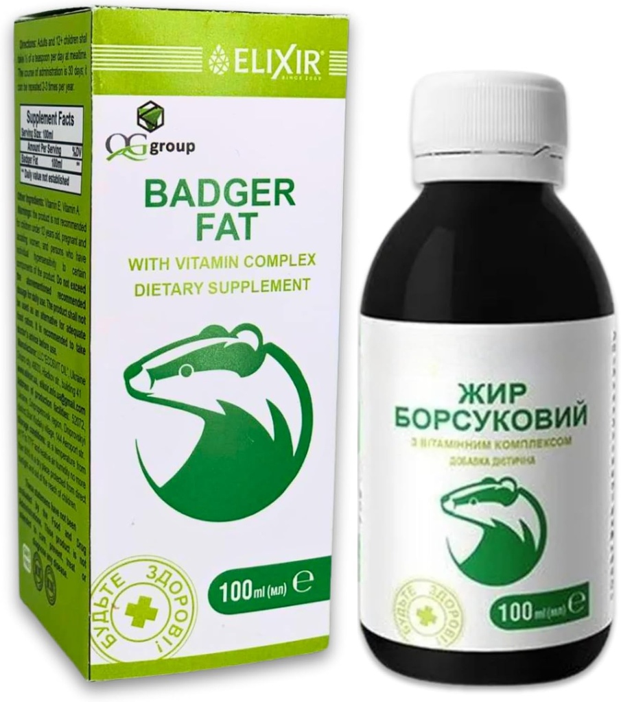 Grupo QG Badger Fat 100 con vitamina Complejo Suplemento dietético natural