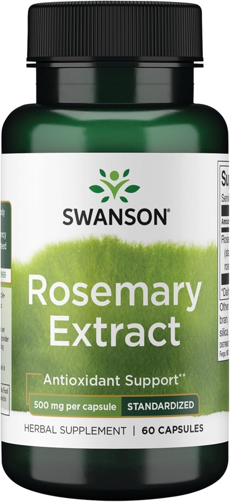 Swanson Rosemary Extract 500 Milligrams 60 cápsulas