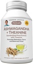 ANDREW LESSMAN Ashwagandha + Theanine 60 cápsulas - Extracto estandarizado. Promueve Relajación, Focus y Mood Equilibrado. Cápsulas pequeñas fáciles de absorber