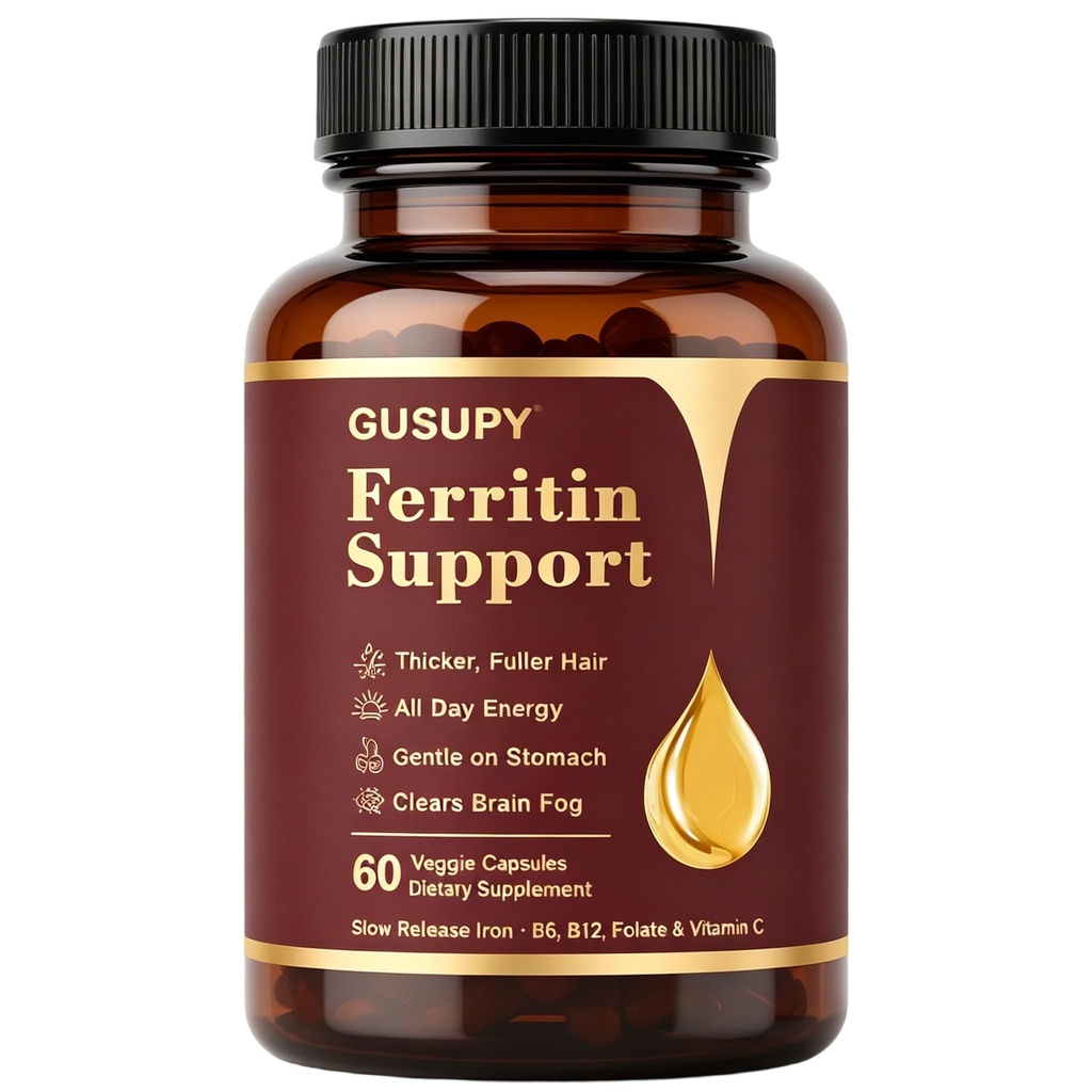 Ferritin Supplement for Women – Iron + Vitamin C & B12 Capsules for Energy, Fatigue Support, Energy Support for Daily Wellness, 60 Count