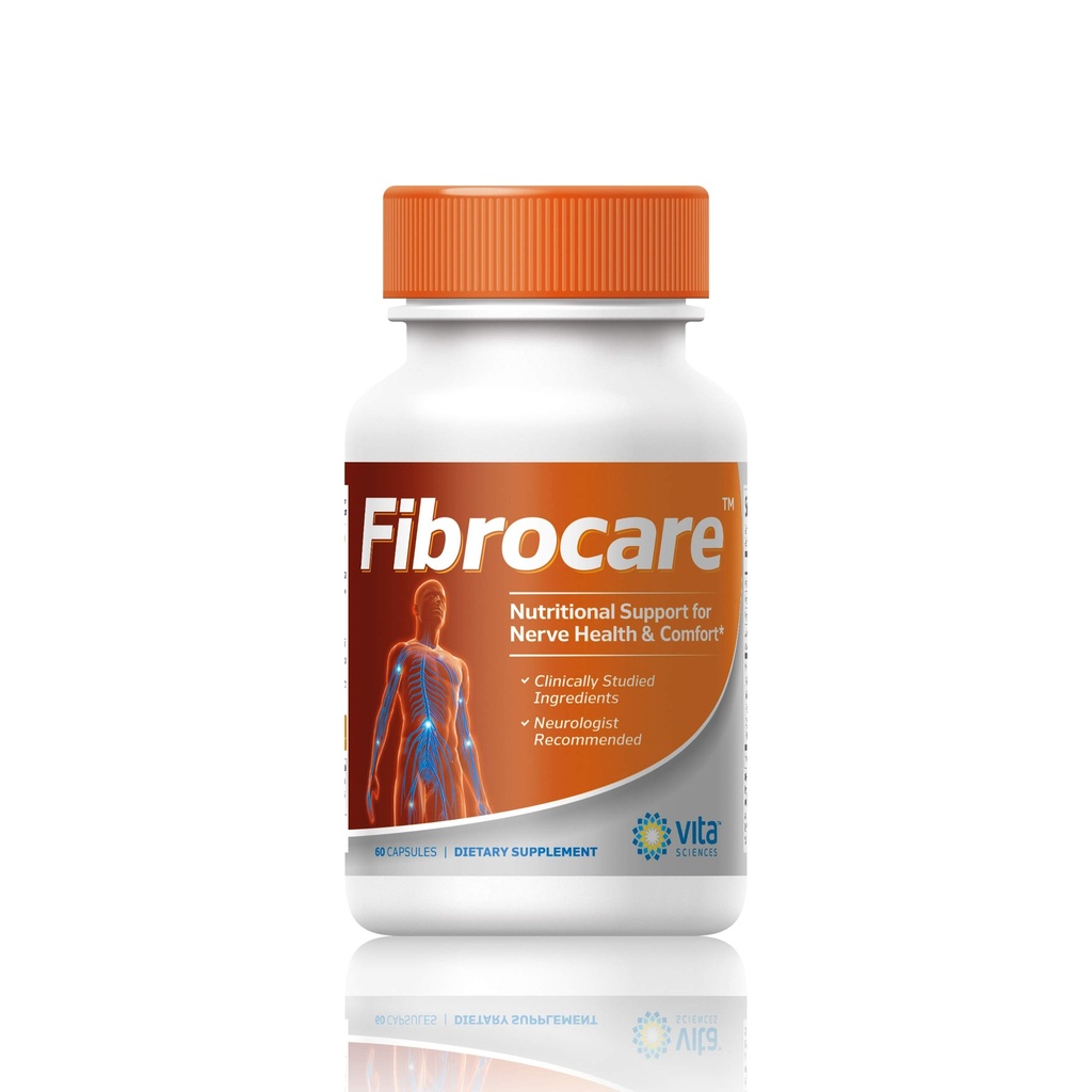 Vita Sciences FibroCare Fibromyalgia Suplemento de Reparación Rápida de Salud Nerve. R-ALA natural Forma 40x Fuerza con vitaminas y antioxidantes para renovar y revitalizar pies, manos, piernas y pies. 60 Ct.