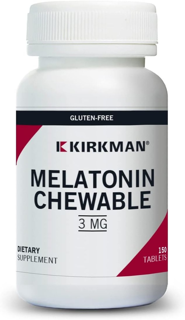 Kirkman - Melatonina 3mg - 150 Tabletas Chewable - Refreshing Mint Flavor - Hypoallergenic