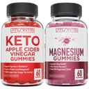 60 Keto Manzana Sider Vinegar Gummies Pérdida de Peso Avanzada + 60 Magnesio Gummies Formado con 770 MG Magnesium Citrate.