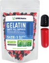 XPRS Nutra Size 1 Empty Capsules - 100 Conde Coloreado Empty Gelatin Capsules - Pill DIY suplemento cápsula llenado - Color de relleno Gel Caps Pills for Do It Yourself Suplementos (Black/Red)