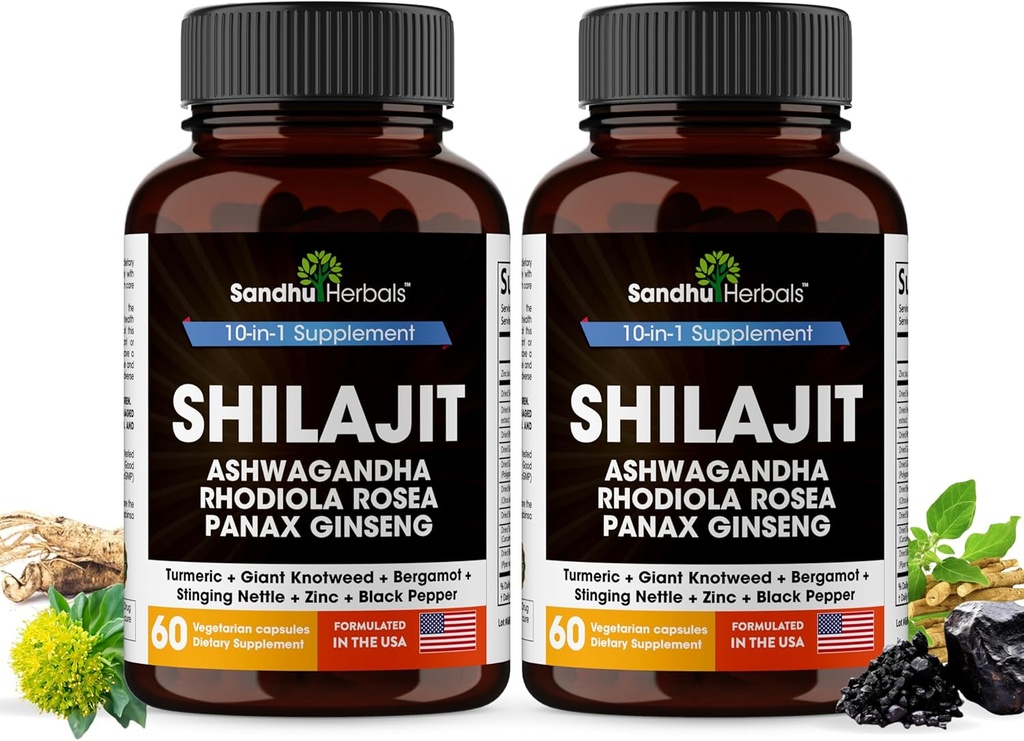 Shilajit Pure Himalayan for Men ' Women TEN 120 Capsules with Ashwagandha TEN High Potency and Energy Supplement TEN Better Absorption than Gummies ← For Extra Power and Stamina ANTE Combo with Sea Mos
