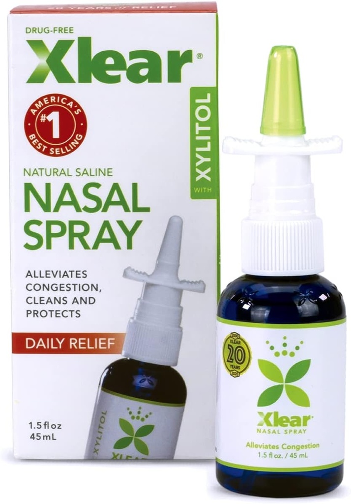 Xlear Natural Nasal Spray con Xylitol, 1,5 fl oz (Pack of 1)