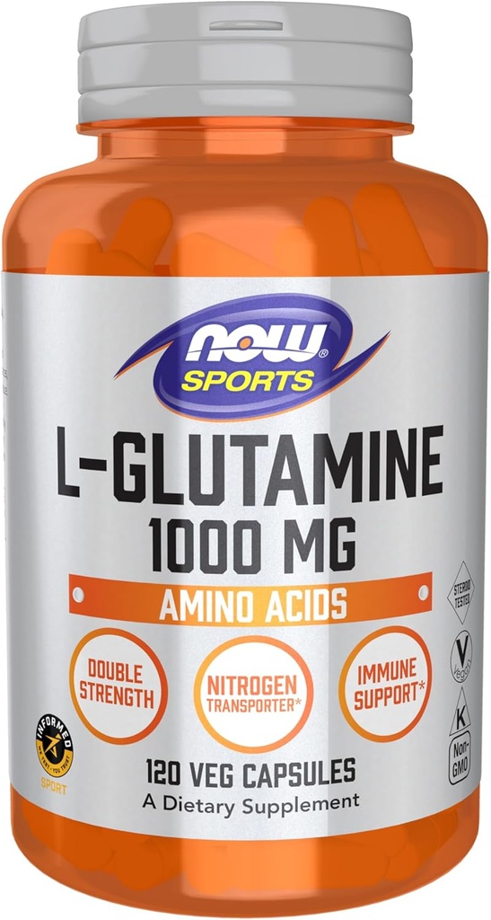 AHORA Foods Sports Nutrition, L-Glutamine, Double Strength 1,000 mg, Amino Acid, 120 Veg Capsules