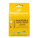 Wedderspoon Organic Manuka Honey Drops, Lemon & Bee Propolis, 20 Conde (Pack of 1) TEN Genuine New Zealand Honey TEN Perfect Remedy For Dry Throats