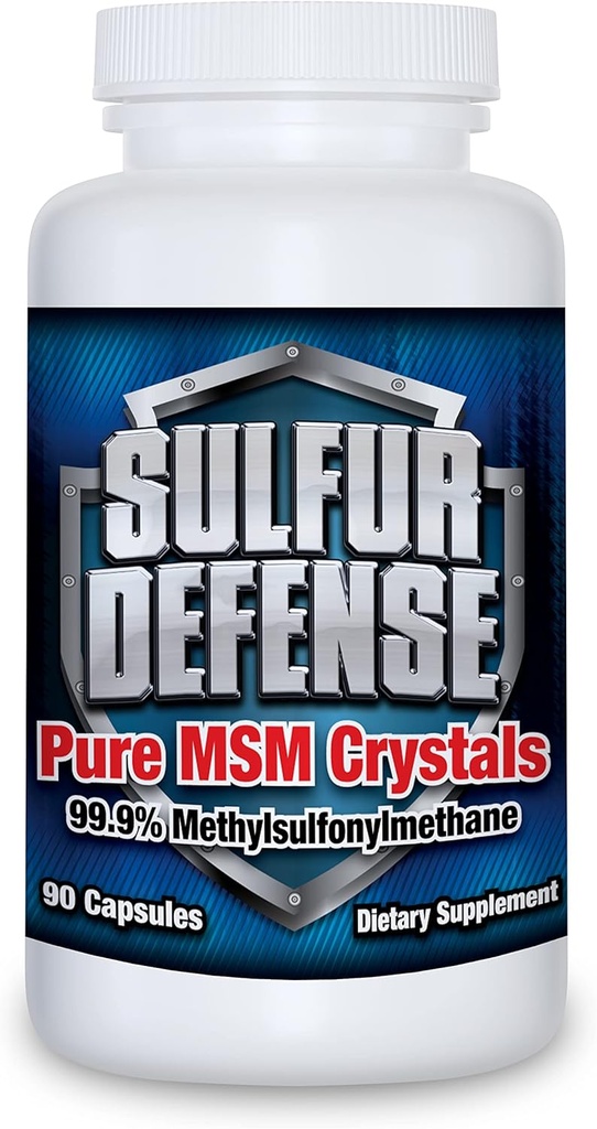 Defensa de azufre Opti-MSM 99.9% Pure MSM Powder Capsules, Made in USA, Organic Methylsulfonylmethane, Non-GMO, Gluten-Free, Immune System Booster, Soothes Joint Pain, Younger Skin, Hair, Nails, 90 caps