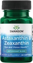 Swanson Astaxanthin " Zeaxanthin Ojo Visión de la piel de cerebro Salud Antioxidante Apoyo Suplemento (Astaxanthin 4 mg & OmniXan Zeaxanthin 4 mg) 60 Softgels Sgels