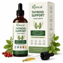 Thyroid Support for Women Liquid Drops Selenium with Zinc, Iodine, L-Tyrosine & Ashwagandha, Alcohol-Free, Non-GMO 10 fl oz