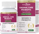Probióticos vaginales para mujeres - 60 millones de mujeres Probiótico para Flora Vaginal, Odor, Levadura, Gut & Salud Digestiva con Saffron, Lecithin, Cranberry & Olive Leaf Extractos