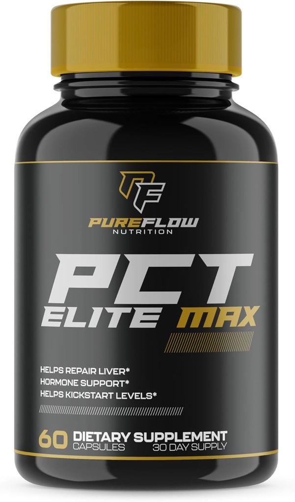 PureFlow Nutrition ← #1 Nuevo suplemento de PCT Premium para Hombres ← Post Cycle Therapy to Kickstart Levels, Repair Liver, Block Estrogen, Balance Hormones  8 potentes ingredientes - 60 cápsulas