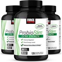 Force Factor ProbioSlim Extra Strength Probiotic Supplement for Women and Men with 30 Billion CFUs and Green Tea Extract for Gut Health Support, Bloating and Gas Relief, 360 Capsules, Pack of 3