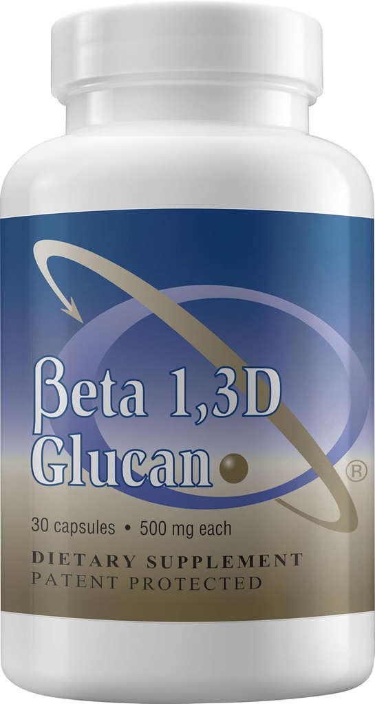 Suplemento de apoyo inmunitario Muy purificado Beta Glucan 500 mg por cápsula (b-glucan Fiber) (Pack of 1)
