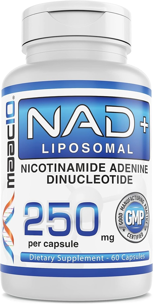 MAAC10 Liposomal NAD Suplemento 500mg Servir (2x250mg Capsules) Actual Nicotinamide Adenine Dinucleotide