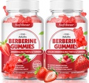 softbear Berberine con Ceylon Cinnamon Gummies Orgánica Berberina HCL 1500mg para Metabolismo Immune Salud Sugar-Free Berberine Suplementos Strawberry Flavored 120 Conde