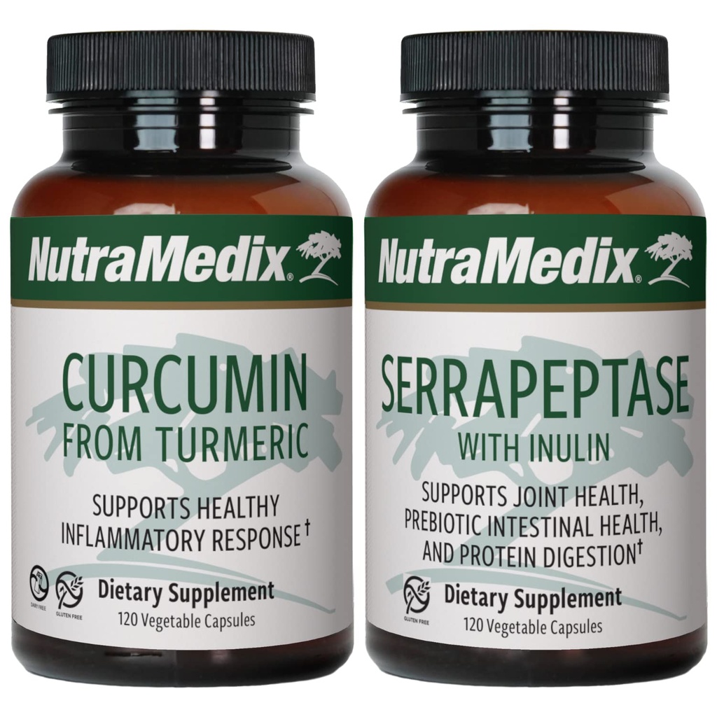 NutraMedix Joint Support Bundle - Incluye Curcumin de Turmeric y Serrapeptase Enzyme Support Capsules for Joint Support and Healthy Inflammatory Response Support - 2-Piece Supplement Set